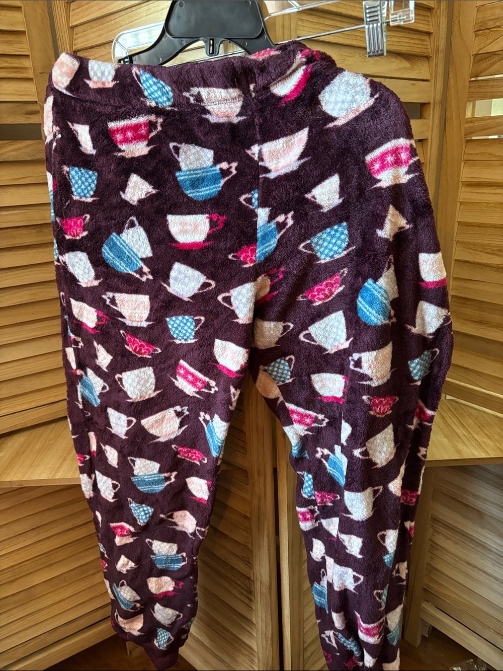 Joyspun Plush Coffee Cup Pattern Lounge Pants - XL